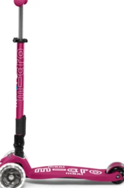 Micro - Maxi Deluxe Led Foldbar - Berry Red - Trehjulet Løbehjul