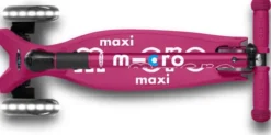 Micro - Maxi Deluxe Led Foldbar - Berry Red - Trehjulet Løbehjul