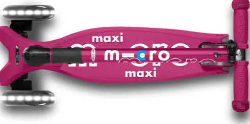 Micro - Maxi Deluxe Led Foldbar - Berry Red - Trehjulet Løbehjul