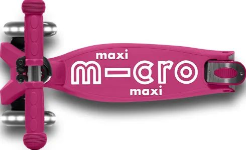 Micro - Maxi Deluxe Led Foldbar - Berry Red - Trehjulet Løbehjul