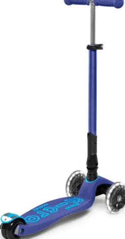 Micro - Maxi Deluxe Led Foldbar - Navy - Trehjulet Løbehjul