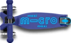 Micro - Maxi Deluxe Led Foldbar - Navy - Trehjulet Løbehjul