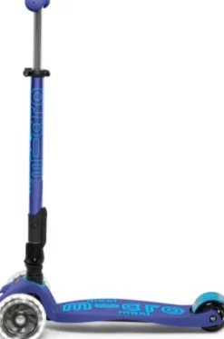 Micro - Maxi Deluxe Led Foldbar - Navy - Trehjulet Løbehjul