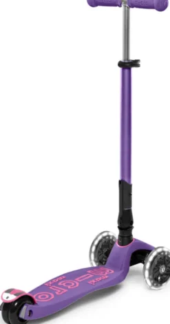 Micro - Maxi Deluxe Led Foldbar - Purple - Trehjulet Løbehjul
