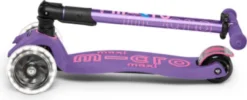 Micro - Maxi Deluxe Led Foldbar - Purple - Trehjulet Løbehjul