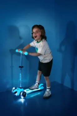 Micro - Mini Deluxe Glow Led Plus - Glacier Aqua - Løbehjul