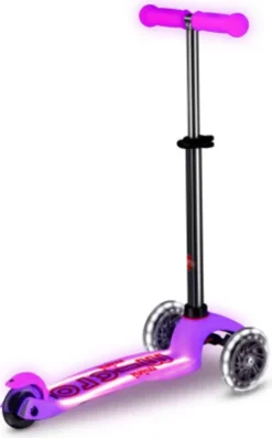 Micro - Mini Deluxe Glow Led Plus - Frosty Pink - Løbehjul