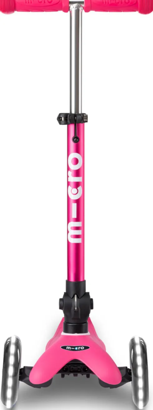 Micro - Mini Deluxe Led Foldbar - Pink - Trehjulet Løbehjul