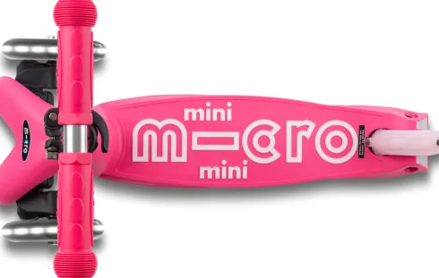 Micro - Mini Deluxe Led Foldbar - Pink - Trehjulet Løbehjul