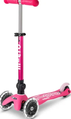 Micro - Mini Deluxe Led Foldbar - Pink - Trehjulet Løbehjul