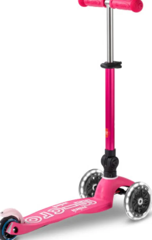 Micro - Mini Deluxe Led Foldbar - Pink - Trehjulet Løbehjul