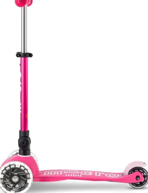 Micro - Mini Deluxe Led Foldbar - Pink - Trehjulet Løbehjul