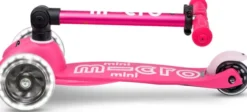 Micro - Mini Deluxe Led Foldbar - Pink - Trehjulet Løbehjul