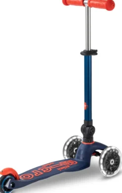 Micro - Mini Deluxe Led Foldbar - Navy Blue - Trehjulet Løbehjul