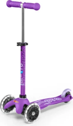 Micro - Mini Deluxe Led - Purple - Trehjulet Løbehjul