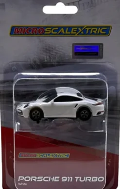 Micro Scalextric Bil - Porsche 911 Turbo Car White - G2214