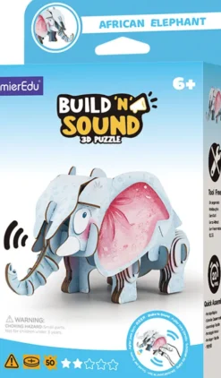 Mieredu - African Elephant - Build 'N' Sound 3D Puzzle - Elefant