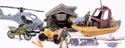 Militærsæt M/Båd, Helikopter, Atv + Tilbehør - Special Forces