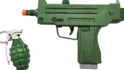 Millitærsæt Med Maskinpistol Og Håndgranat - Legetøj