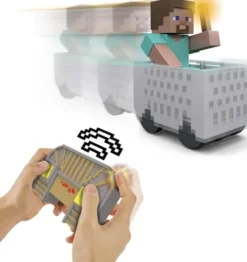 Minecraft - Mayhem Rc Steve Figur Med Minecart - Mattel Jmt40