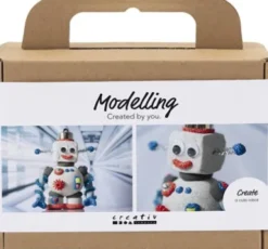 Mini DIY Kit Modellering - Robotdreng - Blå - Grå - Rød