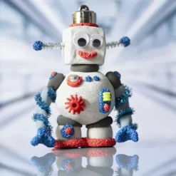 Mini DIY Kit Modellering - Robotdreng - Blå - Grå - Rød