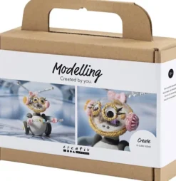 Mini DIY Kit Modellering - Robotpige - Grå - Pink
