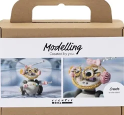 Mini DIY Kit Modellering - Robotpige - Grå - Pink