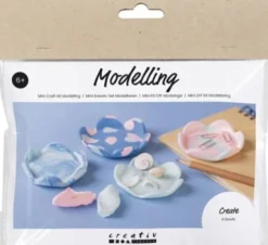 Mini DIY Kit Modellering - Skåle - Pastelblå - Lys Pink - 1Pk