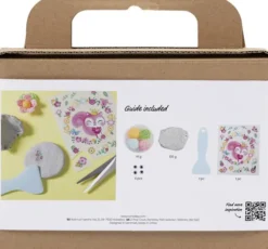 Mini DIY Kit Modellering - Sten Med Insekt - Grå - Lys Pink - Lys Turkis