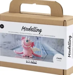 Mini DIY Kit - Silk Clay Og Foam Clay - Monster Sally - Lys Pink