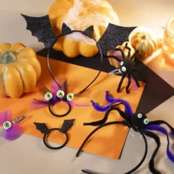 Mini Kreativt Sæt - Uhyggelig Udklædning - Hårbøjler - Spænder Og Hårelastikker - Sort - Lilla - Violet