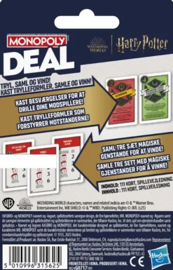 Monopoly Deal Harry Potter Edition - Dansk Norsk - Hasbro G0717