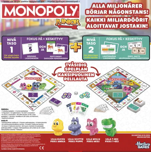 Monopoly Junior - 2-I-1 Brætspil - Hasbro Games G1856