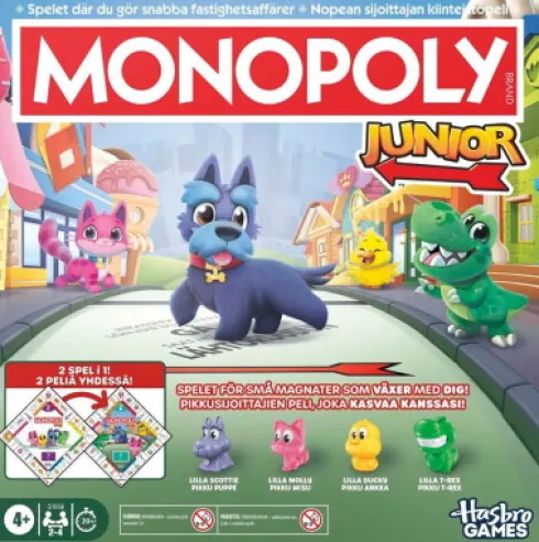 Monopoly Junior - 2-I-1 Brætspil - Hasbro Games G1856