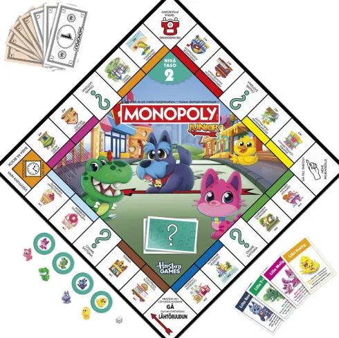 Monopoly Junior - 2-I-1 Brætspil - Hasbro Games G1856