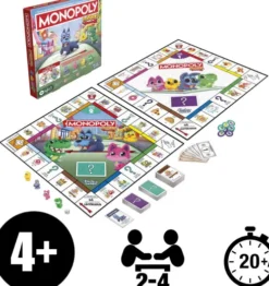 Monopoly Junior - 2-I-1 Brætspil - Hasbro Games G1856