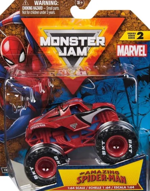 Monster Jam - Monster Truck Bil - 1:64 - Marvel - Assorteret