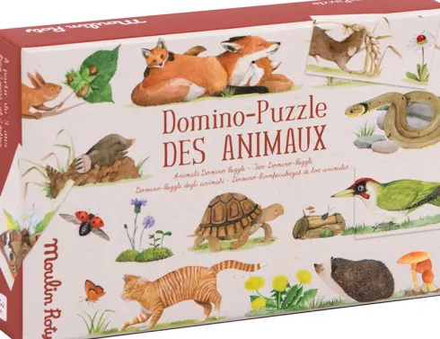 Moulin Roty - Domino-Puzzle Des Animaux Puslespil - Dyr