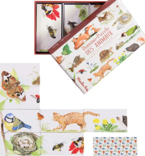 Moulin Roty - Domino-Puzzle Des Animaux Puslespil - Dyr