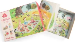 Moulin Roty - La Grande Famille Mini Puslespil - 4X12 Brikker - Årstiderne