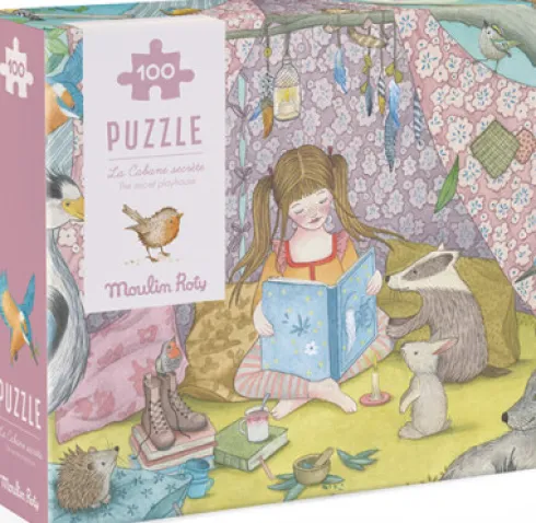 Moulin Roty - Les Rosalies Puslespil - 100 Brikker - Den Hemmelige Hule