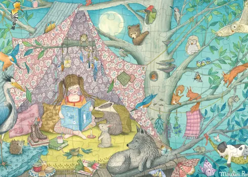 Moulin Roty - Les Rosalies Puslespil - 100 Brikker - Den Hemmelige Hule
