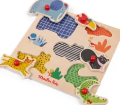 Moulin Roty - Les Toupitis Knoppuslespil - 5 Brikker - Jungledyr