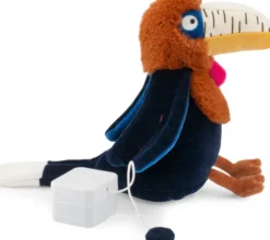 Moulin Roty - Tøjdyr Med Musikoptræk - Næsehornsfuglen Litchi 25 CM - La Forêt Mawa