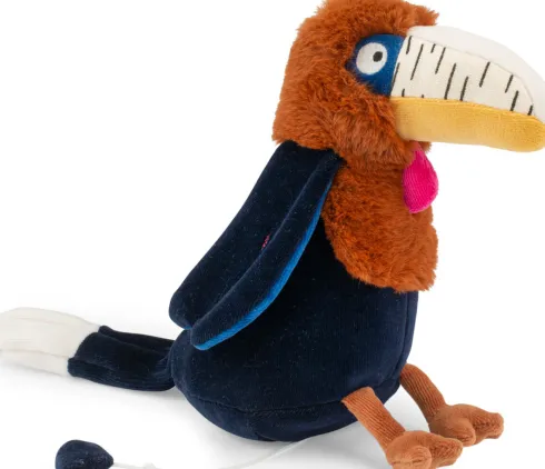 Moulin Roty - Tøjdyr Med Musikoptræk - Næsehornsfuglen Litchi 25 CM - La Forêt Mawa