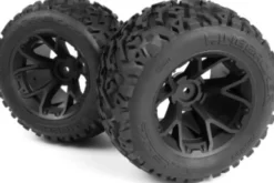 Mounted Linebacker Tire On Mt Wheel - Black/2Pcs - Mv150680 - Maverick Rc