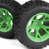 Mounted Linebacker Tire On Mt Wheel - Green/2Pcs - Mv150682 - Maverick Rc