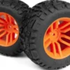 Mounted Mixblok Tire On Xt Wheel - Orange/2Pcs - Mv150684 - Maverick Rc