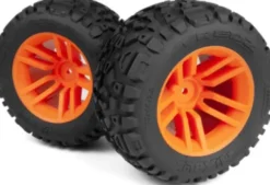 Mounted Mixblok Tire On Xt Wheel - Orange/2Pcs - Mv150684 - Maverick Rc
